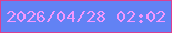 文字の大きさ：4、枠の色：db3f91、背景の色：6282f4、文字の色：f397fd 無料ブログパーツのブログ時計