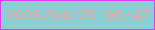 文字の大きさ：2、枠の色：db3fef、背景の色：8acfd4、文字の色：eca8a3 無料ブログパーツのブログ時計