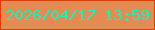 文字の大きさ：5、枠の色：db4006、背景の色：e38b52、文字の色：1df0ba 無料ブログパーツのブログ時計