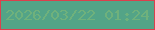 文字の大きさ：1、枠の色：db404d、背景の色：53a487、文字の色：6fb17c 無料ブログパーツのブログ時計