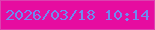 文字の大きさ：2、枠の色：db42b0、背景の色：e60ca0、文字の色：6f8af0 無料ブログパーツのブログ時計