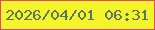 文字の大きさ：5、枠の色：db4c6e、背景の色：f3f52a、文字の色：5e7361 無料ブログパーツのブログ時計