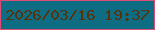 文字の大きさ：4、枠の色：db4d75、背景の色：0e6d83、文字の色：56320d 無料ブログパーツのブログ時計