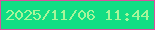 文字の大きさ：3、枠の色：db4f9f、背景の色：12dd84、文字の色：a7f59a 無料ブログパーツのブログ時計
