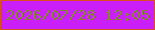 文字の大きさ：1、枠の色：db5022、背景の色：cb1ff9、文字の色：858533 無料ブログパーツのブログ時計