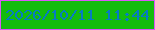 文字の大きさ：4、枠の色：db56f8、背景の色：13bc0d、文字の色：067bc4 無料ブログパーツのブログ時計