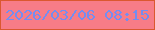 文字の大きさ：3、枠の色：db582f、背景の色：f77c87、文字の色：748df0 無料ブログパーツのブログ時計