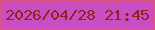 文字の大きさ：2、枠の色：db5876、背景の色：ca4ec1、文字の色：912020 無料ブログパーツのブログ時計