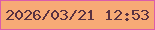 文字の大きさ：4、枠の色：db5caa、背景の色：f7aa76、文字の色：593140 無料ブログパーツのブログ時計
