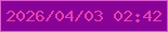 文字の大きさ：1、枠の色：db5cd3、背景の色：880298、文字の色：e942ad 無料ブログパーツのブログ時計