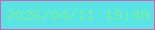 文字の大きさ：3、枠の色：db5dba、背景の色：58e4e2、文字の色：75edaa 無料ブログパーツのブログ時計