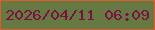 文字の大きさ：2、枠の色：db5e2b、背景の色：677942、文字の色：7b113e 無料ブログパーツのブログ時計