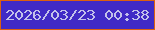 文字の大きさ：5、枠の色：db600f、背景の色：402ac6、文字の色：c3c1ea 無料ブログパーツのブログ時計