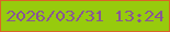 文字の大きさ：2、枠の色：db6428、背景の色：97cb0d、文字の色：895695 無料ブログパーツのブログ時計