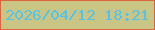 文字の大きさ：3、枠の色：db653f、背景の色：c9c584、文字の色：53c3e9 無料ブログパーツのブログ時計