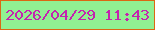 文字の大きさ：3、枠の色：db6813、背景の色：91f092、文字の色：c423af 無料ブログパーツのブログ時計
