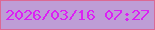 文字の大きさ：5、枠の色：db6994、背景の色：be9dd6、文字の色：db21f3 無料ブログパーツのブログ時計