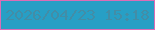文字の大きさ：4、枠の色：db6db6、背景の色：279fc5、文字の色：428da7 無料ブログパーツのブログ時計