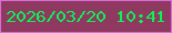 文字の大きさ：5、枠の色：db6dd9、背景の色：8f3860、文字の色：0af454 無料ブログパーツのブログ時計
