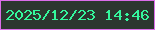 文字の大きさ：4、枠の色：db6de9、背景の色：2c362f、文字の色：34f89d 無料ブログパーツのブログ時計