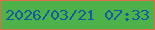 文字の大きさ：2、枠の色：db7048、背景の色：4fb14a、文字の色：115c9e 無料ブログパーツのブログ時計