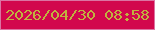 文字の大きさ：4、枠の色：db74a3、背景の色：d2074d、文字の色：c0b23f 無料ブログパーツのブログ時計
