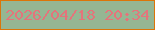 文字の大きさ：2、枠の色：db7509、背景の色：95b693、文字の色：e4747b 無料ブログパーツのブログ時計