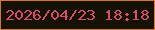 文字の大きさ：4、枠の色：db7624、背景の色：141204、文字の色：dd4973 無料ブログパーツのブログ時計
