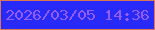 文字の大きさ：3、枠の色：db7759、背景の色：282bf7、文字の色：955cfd 無料ブログパーツのブログ時計