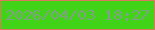 文字の大きさ：5、枠の色：db795f、背景の色：40d317、文字の色：82a086 無料ブログパーツのブログ時計