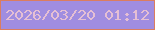 文字の大きさ：1、枠の色：db7d5f、背景の色：a08de0、文字の色：e5bfd4 無料ブログパーツのブログ時計