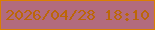 文字の大きさ：4、枠の色：db7f00、背景の色：b26b7d、文字の色：bc6608 無料ブログパーツのブログ時計