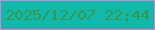 文字の大きさ：5、枠の色：db7fe0、背景の色：10b9a9、文字の色：35984e 無料ブログパーツのブログ時計