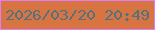 文字の大きさ：4、枠の色：db7ff6、背景の色：d87441、文字の色：52727f 無料ブログパーツのブログ時計