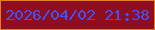 文字の大きさ：3、枠の色：db8127、背景の色：8f0d20、文字の色：4252f9 無料ブログパーツのブログ時計