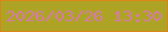 文字の大きさ：5、枠の色：db8518、背景の色：ada425、文字の色：d77aaa 無料ブログパーツのブログ時計