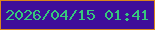 文字の大きさ：4、枠の色：db851c、背景の色：3f0e9a、文字の色：36c87c 無料ブログパーツのブログ時計