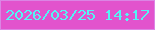 文字の大きさ：4、枠の色：db85e4、背景の色：e253cd、文字の色：54f5f4 無料ブログパーツのブログ時計