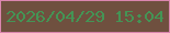 文字の大きさ：4、枠の色：db86af、背景の色：6f503f、文字の色：449455 無料ブログパーツのブログ時計