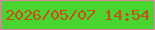 文字の大きさ：4、枠の色：db89a1、背景の色：48d530、文字の色：d3471a 無料ブログパーツのブログ時計