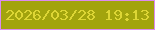 文字の大きさ：4、枠の色：db8bf1、背景の色：a2a40d、文字の色：ddd635 無料ブログパーツのブログ時計