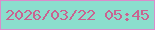 文字の大きさ：3、枠の色：db8ccb、背景の色：8bdecd、文字の色：c96390 無料ブログパーツのブログ時計