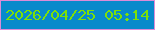 文字の大きさ：5、枠の色：db8cd8、背景の色：088acb、文字の色：7ce008 無料ブログパーツのブログ時計