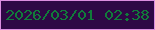 文字の大きさ：2、枠の色：db8ee0、背景の色：2e0845、文字の色：117b3a 無料ブログパーツのブログ時計