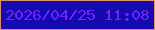 文字の大きさ：3、枠の色：db9264、背景の色：150aaf、文字の色：7124fa 無料ブログパーツのブログ時計