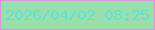文字の大きさ：4、枠の色：db93e0、背景の色：99deac、文字の色：61e2d7 無料ブログパーツのブログ時計