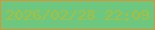 文字の大きさ：1、枠の色：db9434、背景の色：6dc77f、文字の色：a9be3c 無料ブログパーツのブログ時計