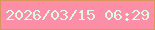文字の大きさ：5、枠の色：db945c、背景の色：fc8ea8、文字の色：defbe3 無料ブログパーツのブログ時計