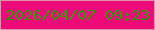 文字の大きさ：2、枠の色：db95a6、背景の色：ef0a7a、文字の色：2f9b00 無料ブログパーツのブログ時計