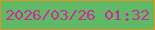 文字の大きさ：1、枠の色：db971e、背景の色：5fb966、文字の色：d02d94 無料ブログパーツのブログ時計